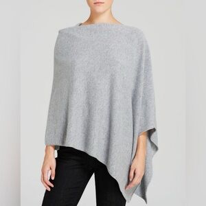 Rachel Zoe Women’s 100% Cashmere Pointed Poncho Sweater in Gray One Size